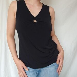 Black Tank Top With Cutout Detail